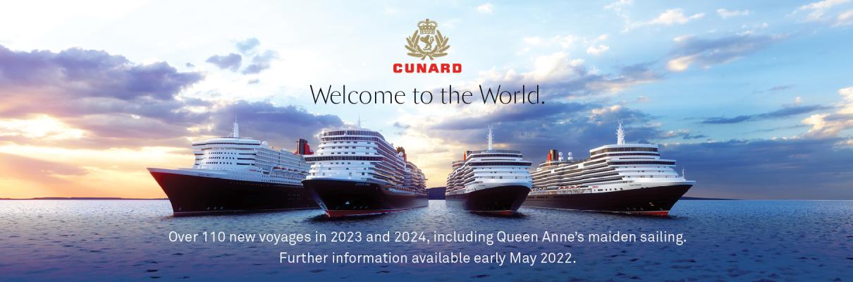 Cunard’s Queen Anne, World Voyage 2024 & Winter 2023/24 On Sale Soon!