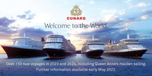 Cunard’s Queen Anne, World Voyage 2024 & Winter 2023/24 On Sale Soon!