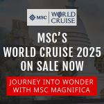 MSC Cruises 2025 World Cruise On Sale Now