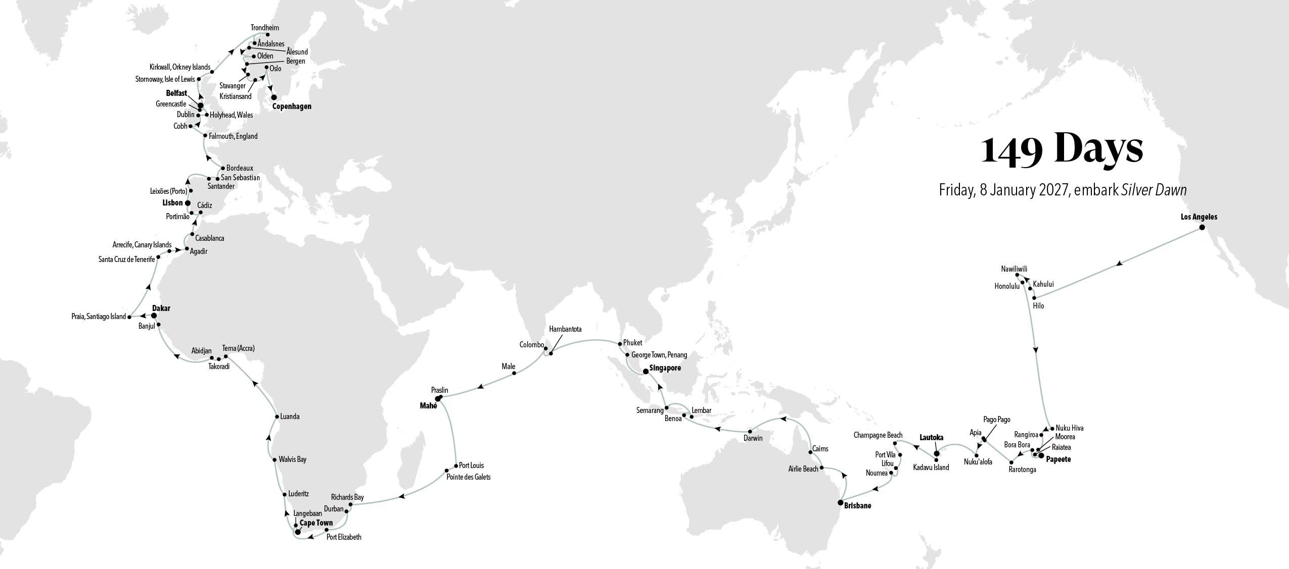 Silversea Announce Ultra Luxury 149day World Cruise For 2027